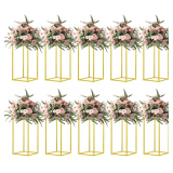 $108 Gold Wedding Flower Vase Stand - 10 Pcs Columns