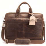 Leather Messenger Bag for Men - Laptop Case, Briefcase