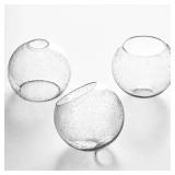 3 Pack 6-Inch Glass Globe Shade, E26, 1-5/8' Fitter