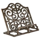 JOGREFUL Cookbook Stand - Cast Iron Recipe Holder, Gold