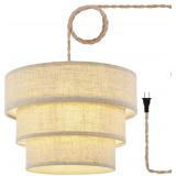 XININSUN 3-Tier Drum Pendant Light E26 Chandelier