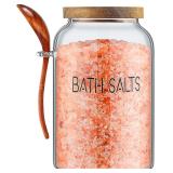 1 Piece 94 oz Bath Salts Jar with Wooden Lid, Scoop