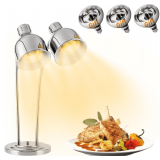 $129 Food Heat Lamp Warmer, 2-Head, Stainless Steel