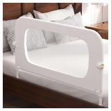 Bed Rail for Toddlers, Height Adjustable (White, 32IN)
