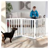 Dog Gate Indoor, Freestanding Fence, 3 Panels, White