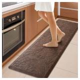 KMAT Kitchen Mat Cushioned Rug 17.3x60 Brown