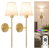 NIORSUN Battery Operated Wall Sconce Set of 2, Gold