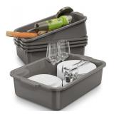 Gray 13 L Commercial Bus Tubs/Tote Box, 5-Pack