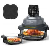 $110 5-in-1 Portable Glass Air Fryer, 4QT + Glass Lids
