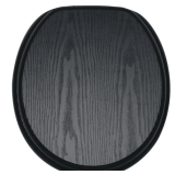Sanilo Soft Close Round Toilet Seat, Black Wood