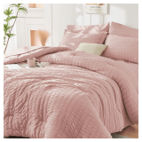 HYMOKEGE Rose Gold Twin Comforter Set 5 Pieces Queen Bag