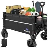 Collapsible Wagon Cart with Wheels 120L Black