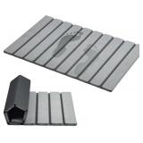 AWW Foldable Stone Bath Mat, Diatomaceous Grey