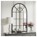Arch Wall Mirror, 30x20, Arched Pane, Iron Frame, Black