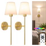NIORSUN Battery Operated Wall Sconce Set of 2, Gold
