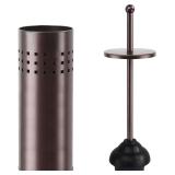 Blue Donuts Toilet Plunger with Holder, Bronze