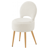 Small Vanity Stool with Storage, Velvet Seat (Black)