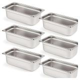 Curta 6-Pack Anti-Jam 1/3 Size Chafing Pan, 4' Deep