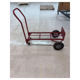 Two wheel hand cart that converts to a flat cart.