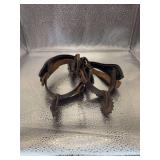 Western Riding Spurs with Leather Straps & Metal Rowels