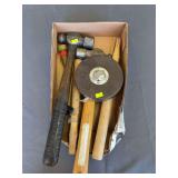Assorted Hammers, Tape Measure & Hand Tools