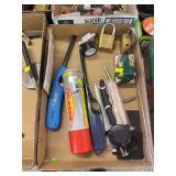 Assorted Locks, Butane Torch, Tire Gauge & Misc. Shop Tools