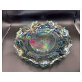 Vintage Iridescent Carnival Glass Serving Bowl