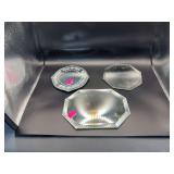 Set of 3 Vintage Beveled Glass Vanity Trays / Dresser Mirrors