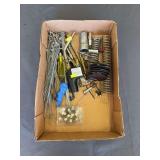 Assorted Springs, Wire Brushes, Hand Tools & Small Hardware