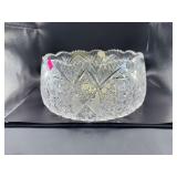 Large Cut Crystal Bowl with Sawtooth Rim