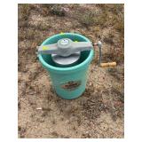 Vintage Alaska Freezer Co. Hand-Crank Ice Cream Maker / Freezer with Green Bucket