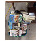Tote with mixed VHS tapes