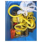 Saw, ropes, straps, and more.