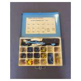 Primary Wire Terminal & Connector Assortment with Wire Crimping Tool and Metal Case