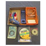 Thermogrip glue gun and accessories sticky back velcro and magnetic strip.