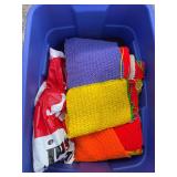 Tote with homemade crochet squares