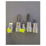 Snap-on 1/2' Drive Slotted & Phillips Screwdriver Bit Sockets