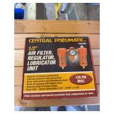 Central pneumatic 1/2” air filter, regulator, lubricator unit