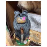 Wooden golf bear statue