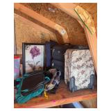 Samsonite Rolling Luggage, Suitcases, Travel Bags & Framed Floral Wall Art