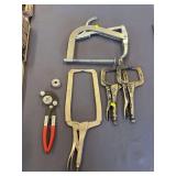 Assorted Locking C-Clamps & Specialty Automotive Pliers