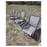 4 outdoor chairs rips in seat.
