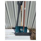 Set of metal snow shovels