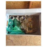 Decorative Vintage-Style Model Sailing Ship & Assorted Ceramic Décor Pieces