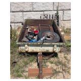 Single-Axle Utility Trailer with Spare Tire & Assorted Trailer Parts