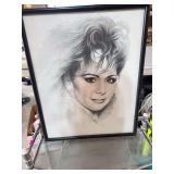 Framed portrait, vanity table