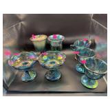 Vintage Carnival Glass Grape Pattern Tableware Lot