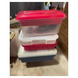 5 small storage totes