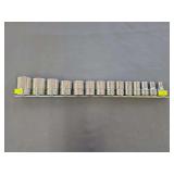 Snap-on 3/8' Drive 12-Point Shallow Socket Set on Rail