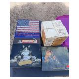 Tub of puzzles and board games